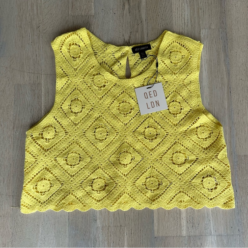 BNWT Yellow Crochet Top M